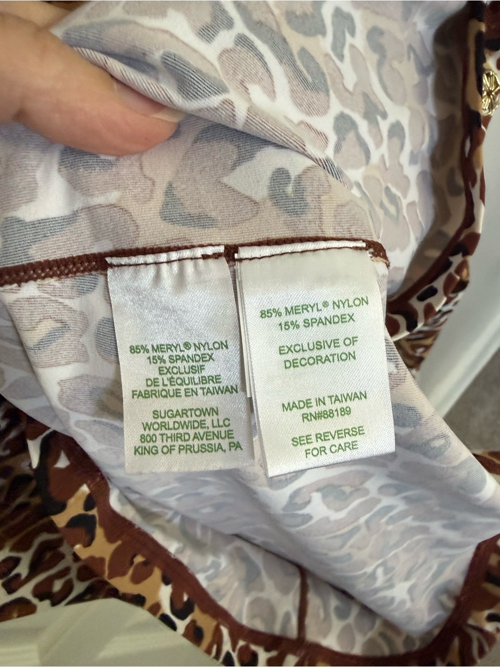 Lilly Pulitzer Leopard Print Zip-Front Pullover in Brown and Black - Picture 6 of 6